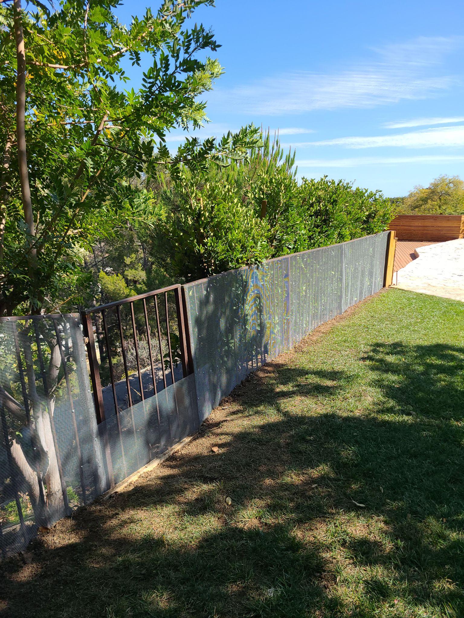A snake fencing project that was installed by Animal Capture Wildlife Control.