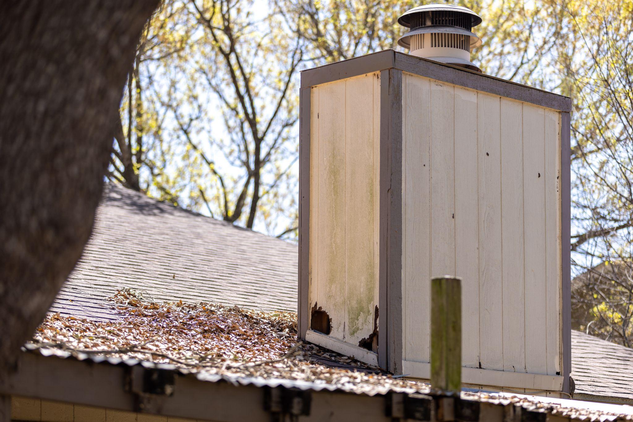 chimney damged by pest entry